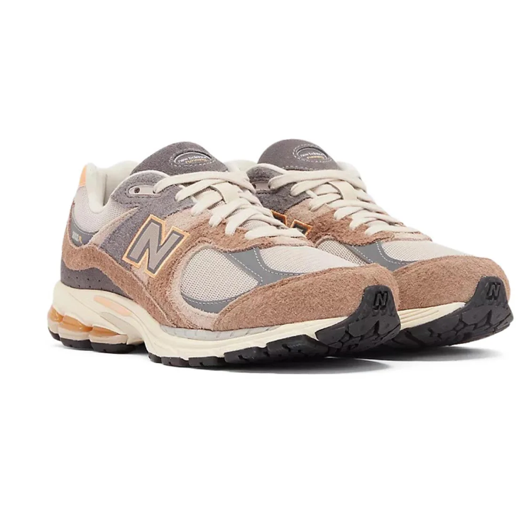 New Balance 2002R Tan & Gray Sneakers with Cream Sole