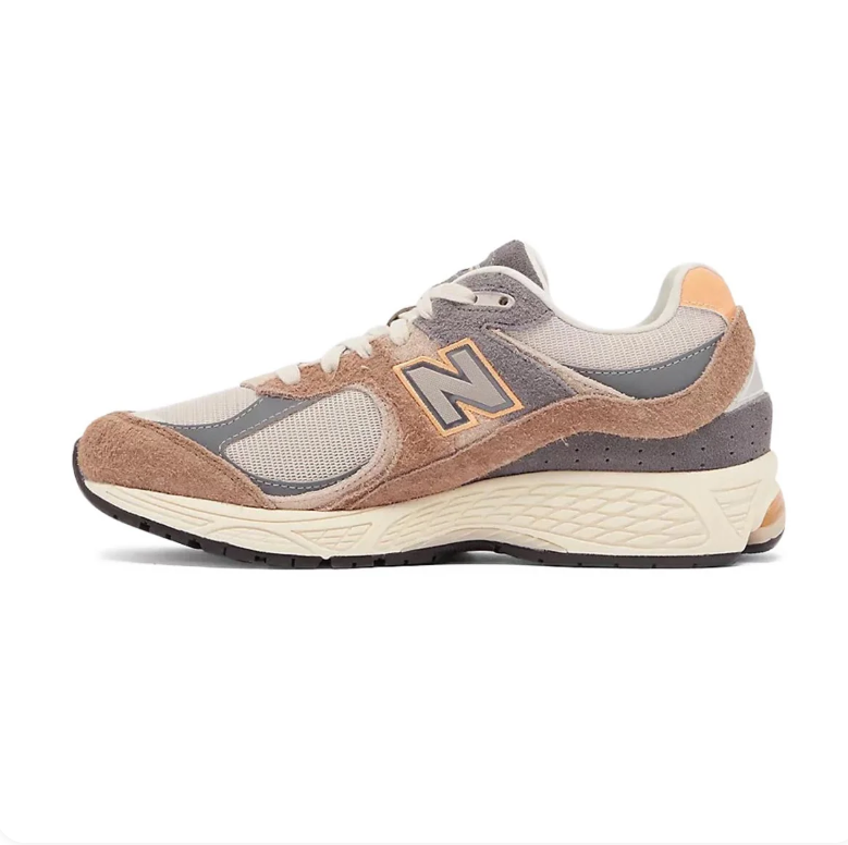 New Balance 2002R Tan & Gray Sneakers with Cream Sole