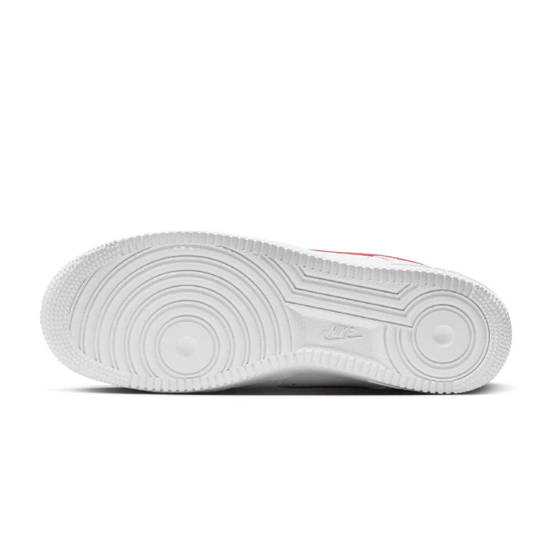 Nike Air Force 1 Low White Sneakers with Red Swoosh