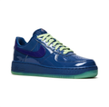 Nike Air Force 1 Low Glossy Blue & Purple Sneakers with Green Accents