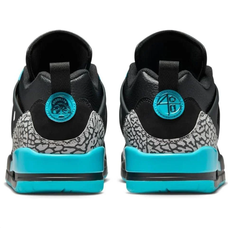 Air Jordan Spizike Low Black & Turquoise Elephant-Print Sneakers