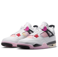 Air Jordan 4 White & Pink Sneakers with Gradient Details