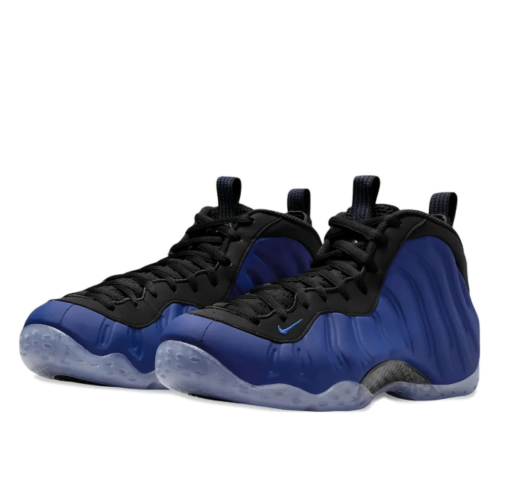 Nike Air Foamposite One Blue & Black Sneakers with Icy Blue Sole