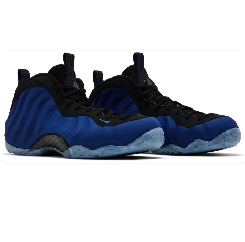 Nike Air Foamposite One Blue & Black Sneakers with Icy Blue Sole