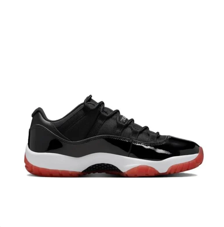 Air Jordan 11 Low Black & Red Sneakers with White Midsole