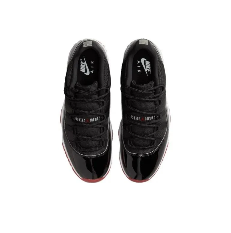 Air Jordan 11 Low Black & Red Sneakers with White Midsole