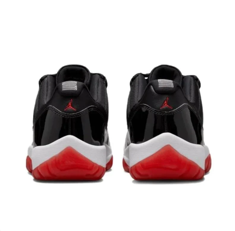 Air Jordan 11 Low Black & Red Sneakers with White Midsole