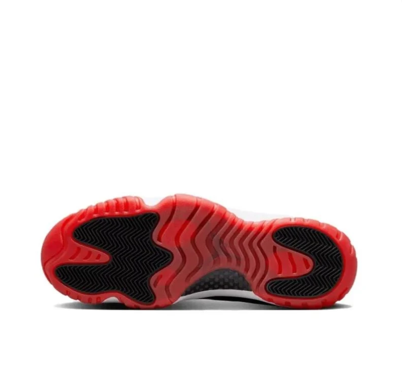 Air Jordan 11 Low Black & Red Sneakers with White Midsole