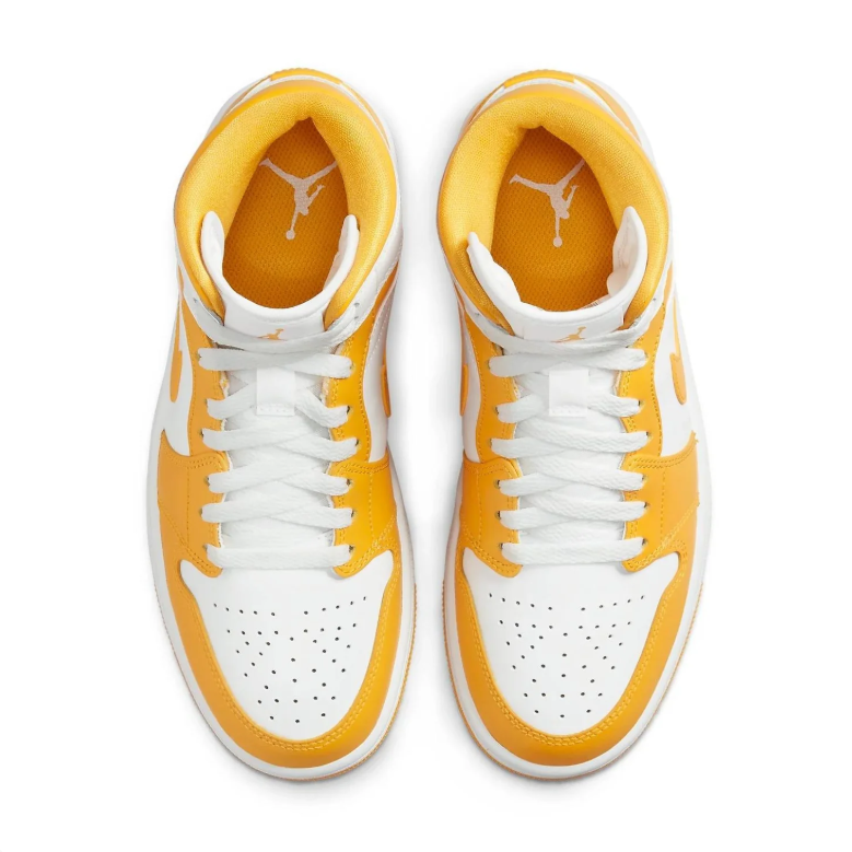 Air Jordan 1 Mid Golden Yellow & White Sneakers