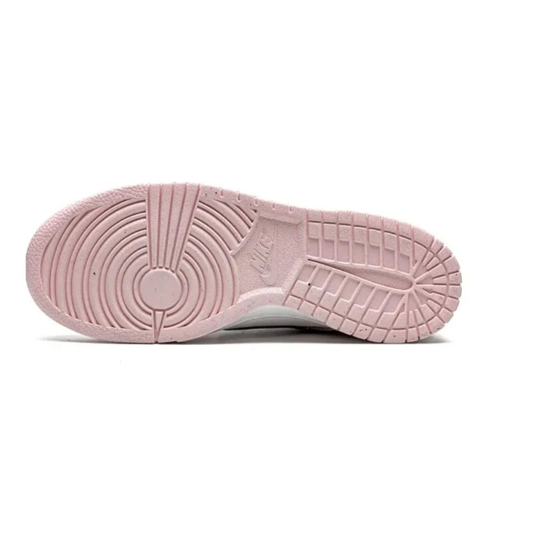 Nike Dunk Low Pink & White Sneakers with Burgundy Swoosh