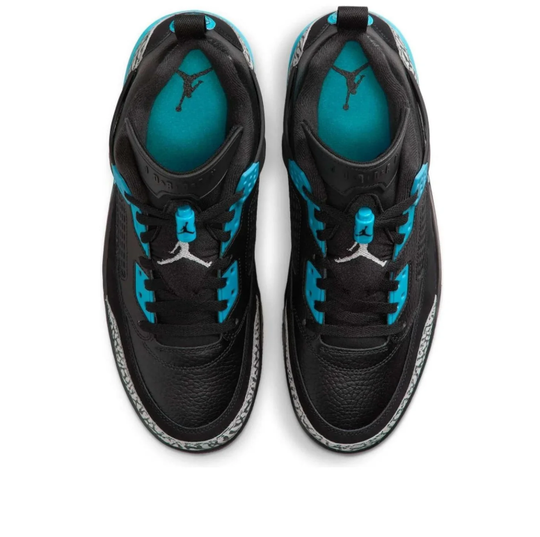 Air Jordan Spizike Low Black & Turquoise Elephant-Print Sneakers