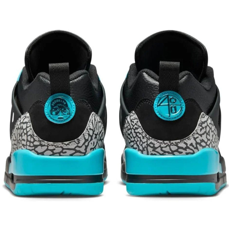 Air Jordan Spizike Low Black & Turquoise Elephant-Print Sneakers
