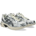 ASICS Silver & White Sneakers with Black Accents and Cream Sole