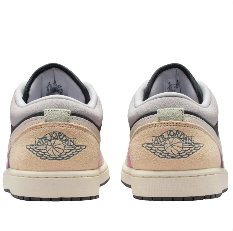 Air Jordan 1 Low Black & Pastel Colorblock Sneakers