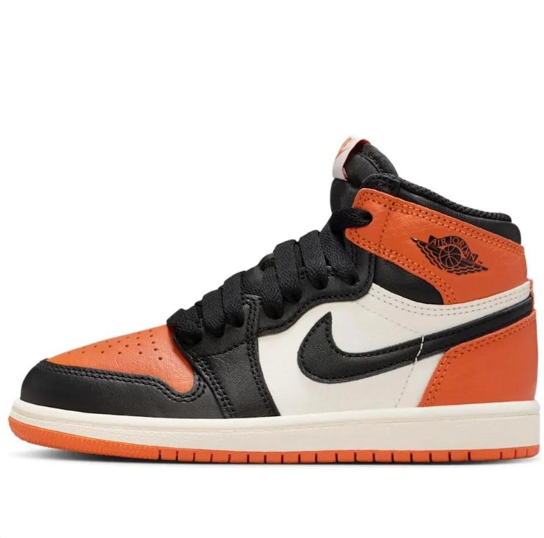 Air Jordan 1 High Orange, Black & Off-White Sneakers