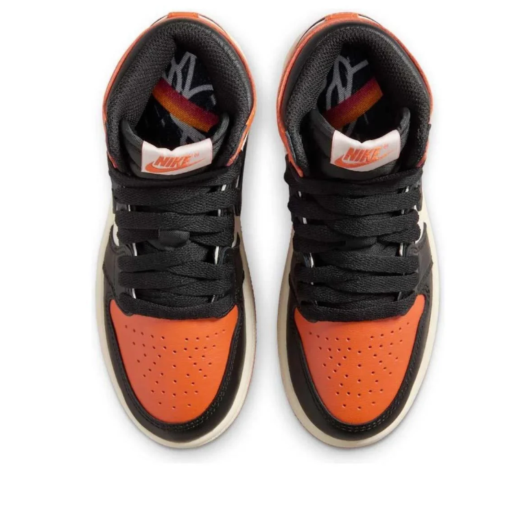 Air Jordan 1 High Orange, Black & Off-White Sneakers