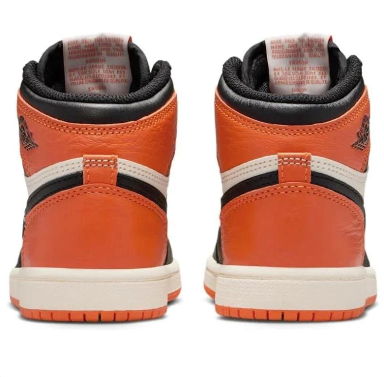 Air Jordan 1 High Orange, Black & Off-White Sneakers