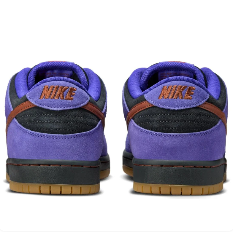 Nike SB Dunk Low Purple & Black Sneakers with Rust Brown Accents