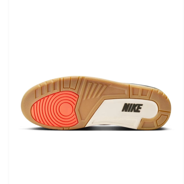 Air Jordan 3 Olive Sneakers with Elephant-Print Details & Gum Outsole