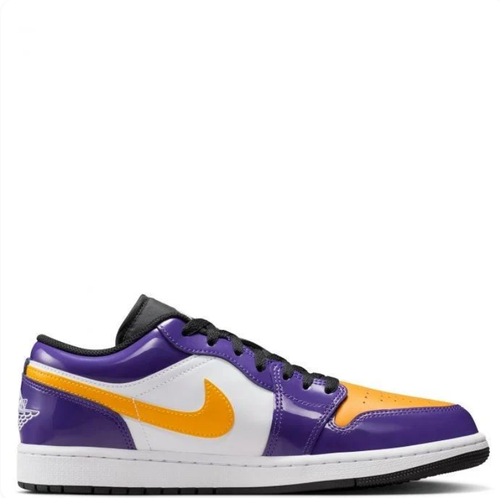 Air Jordan 1 Low Purple, Gold & White Sneakers