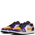 Air Jordan 1 Low Purple, Gold & White Sneakers