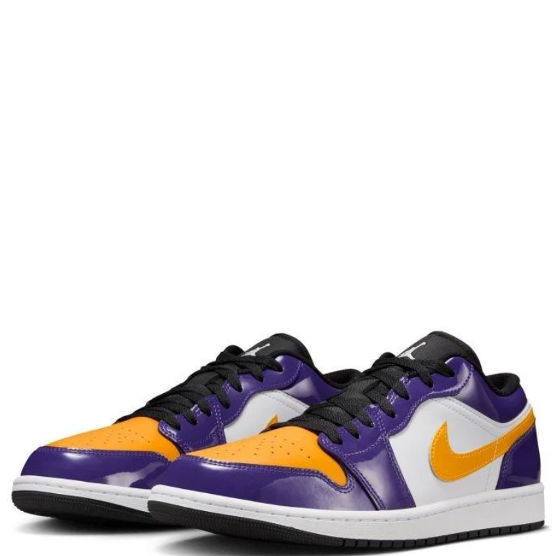 Air Jordan 1 Low Purple, Gold & White Sneakers