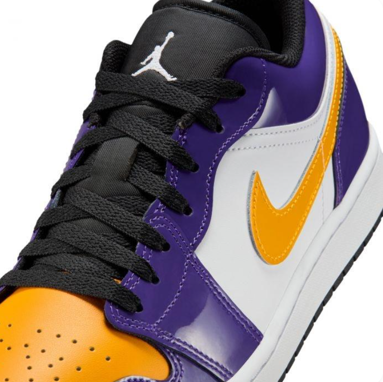 Air Jordan 1 Low Purple, Gold & White Sneakers