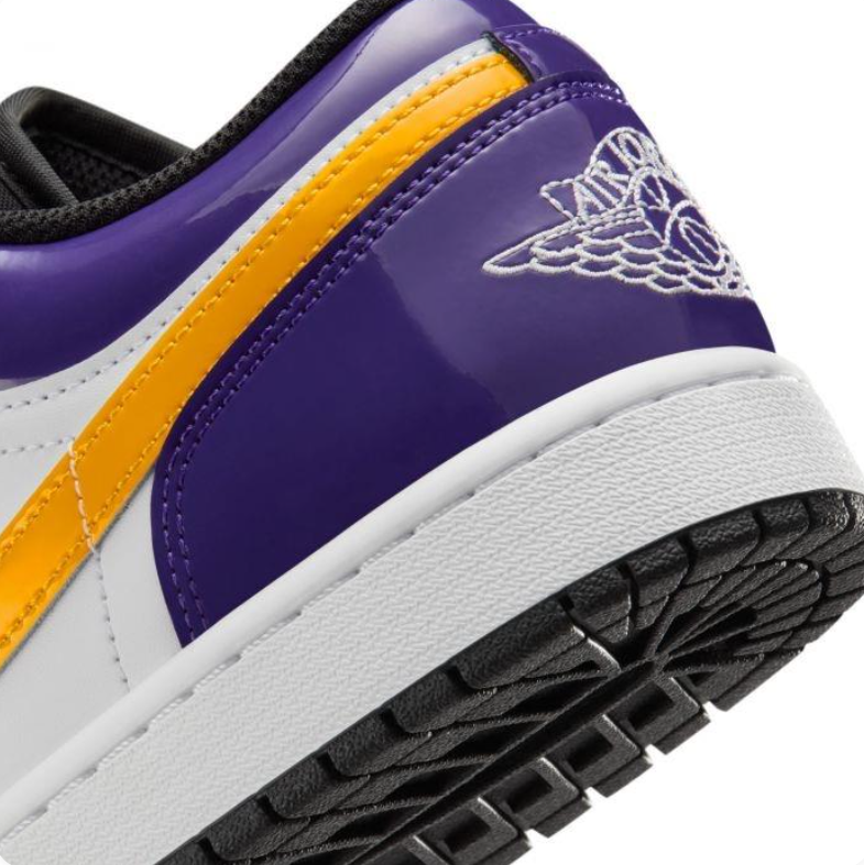 Air Jordan 1 Low Purple, Gold & White Sneakers