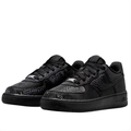 Nike Air Force 1 Low Black Snakeskin-Pattern Sneakers with 8 & 24 Heel Details