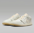 Air Jordan 1 Low White & Cream Sneakers with Gum Outsole