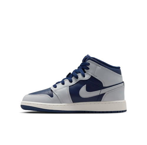 Air Jordan 1 Mid Navy & Light Gray Sneakers