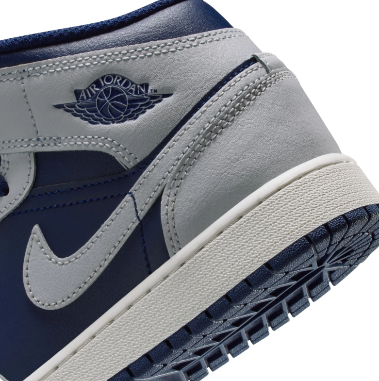 Air Jordan 1 Mid Navy & Light Gray Sneakers