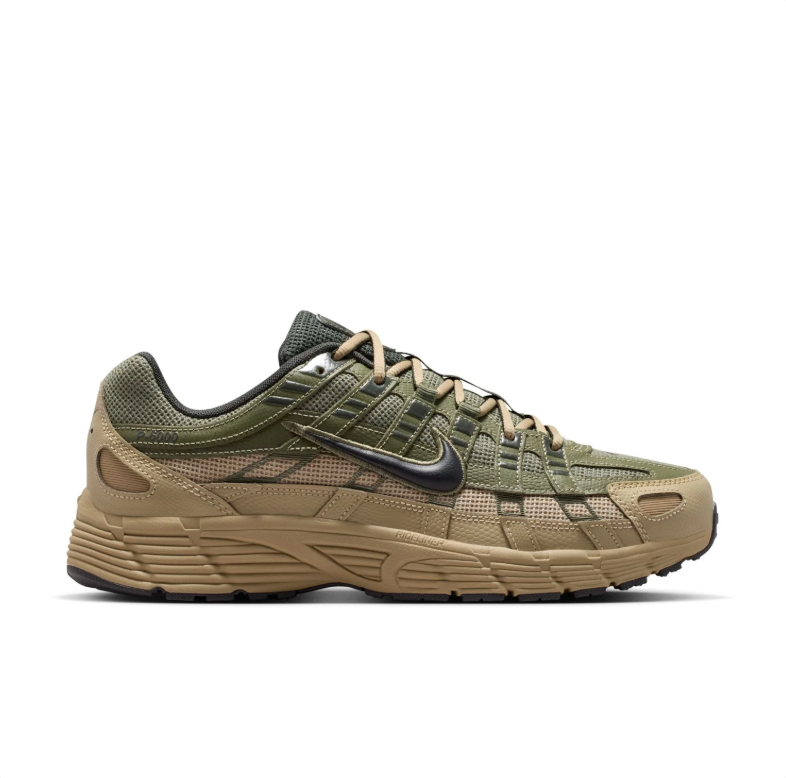 Nike Olive & Khaki Low-Top Sneakers with Black Swoosh