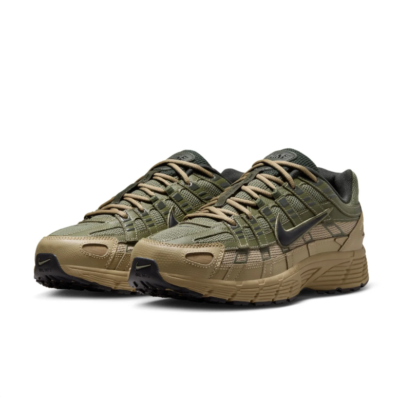 Nike Olive & Khaki Low-Top Sneakers with Black Swoosh