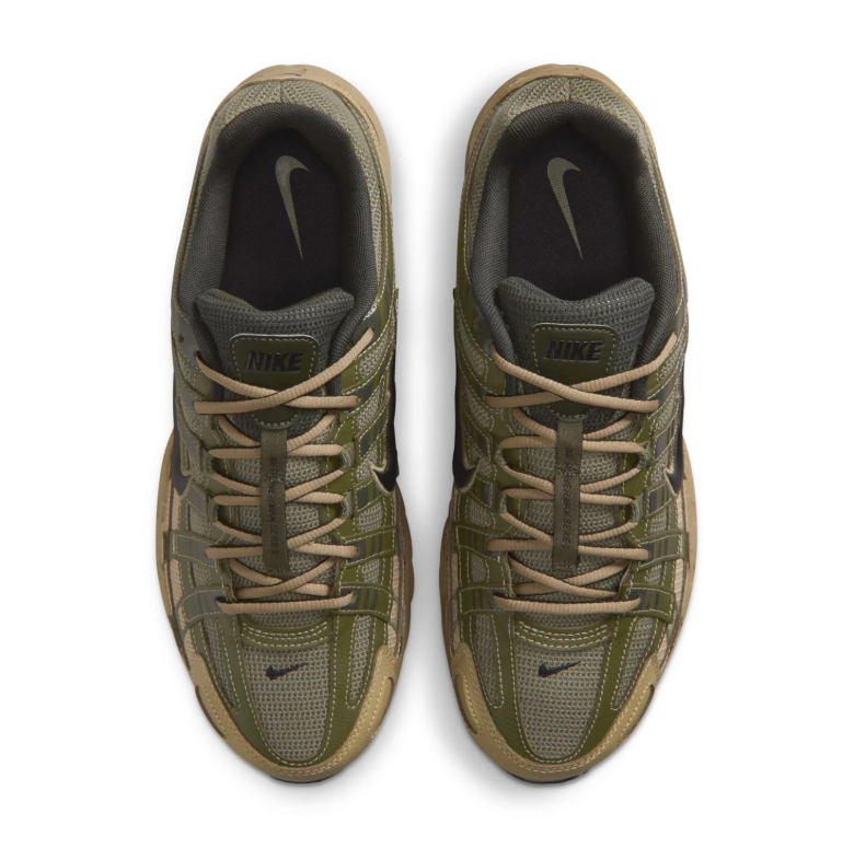 Nike Olive & Khaki Low-Top Sneakers with Black Swoosh