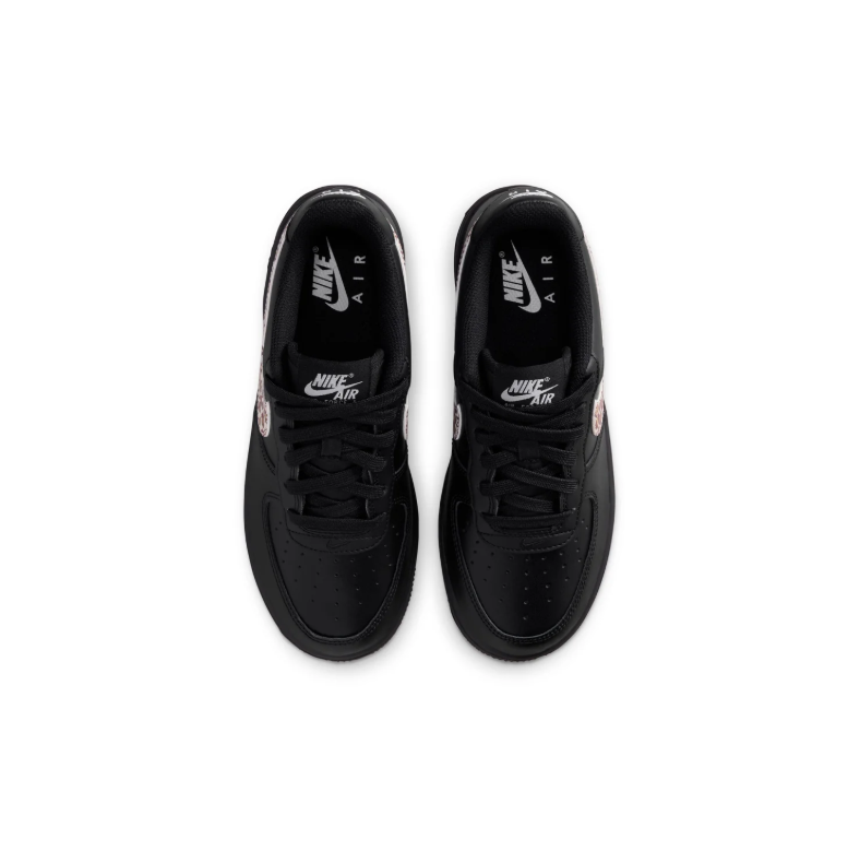 Nike Air Force 1 Low Black Sneakers with Leopard-Print Swoosh