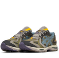 ASICS Olive & Blue Low-Top Sneakers with Yellow Accents