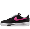 Nike Air Force 1 Low Black Sneakers with Multicolor Swooshes & Daisy Details