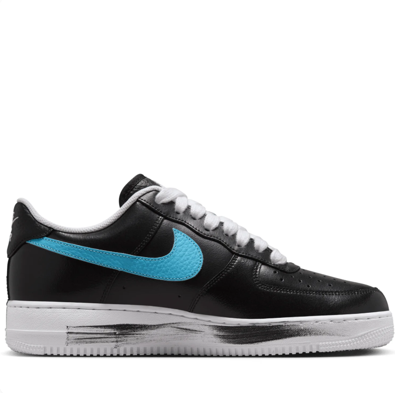 Nike Air Force 1 Low Black Sneakers with Multicolor Swooshes & Daisy Details